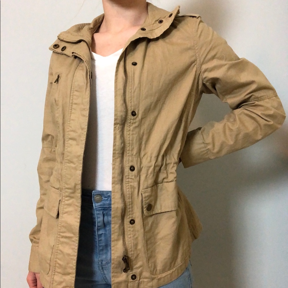 Love Tree Tan Utility Anorak Jacket size small
